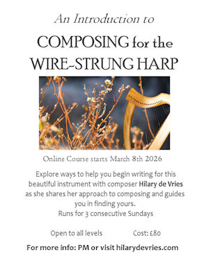 Poster for composing course for wirestrung harp
